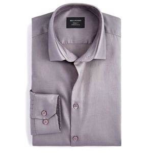 Bellissimo silver sateen dress shirt